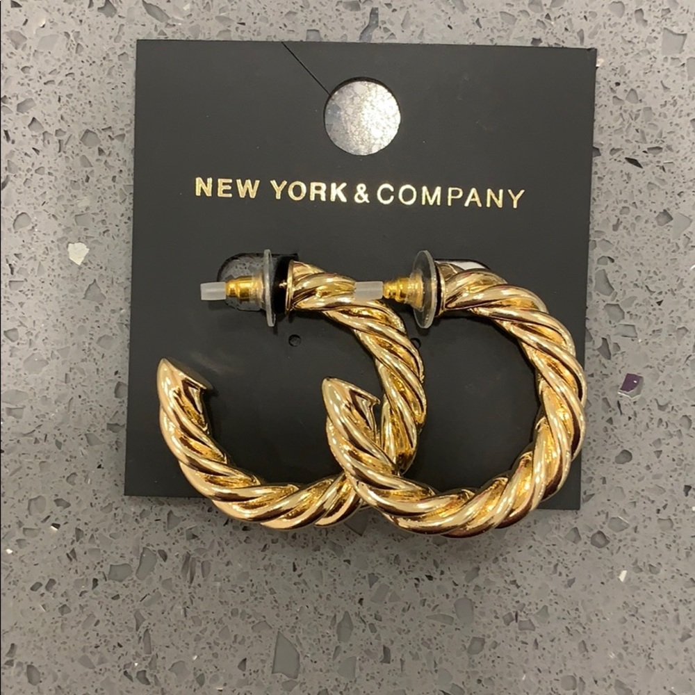 NEVER WORN Gold Hoops